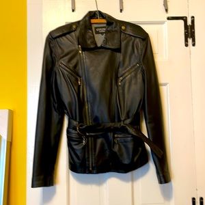 Genuine lambskin leather biker jacket from Turkey. Women’s medium. Barely worn!